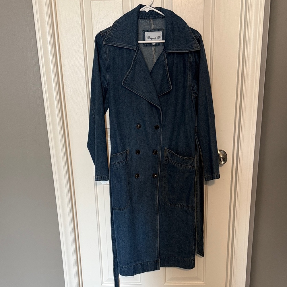 Denim Maxi Trench NWOT